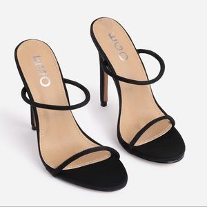 Ego black strappy heels